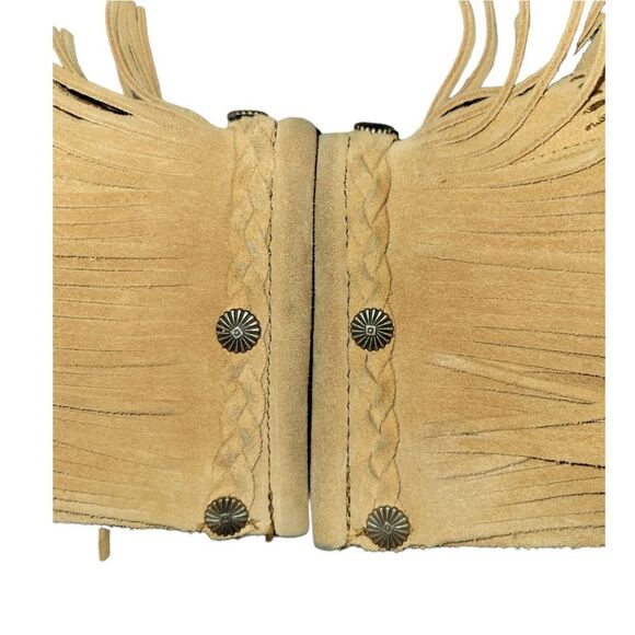 Minnetonka Moccasins 297T - Women's  Fringe Boot Bootie - Taupe Suede 5.5 - Picture 7 of 13